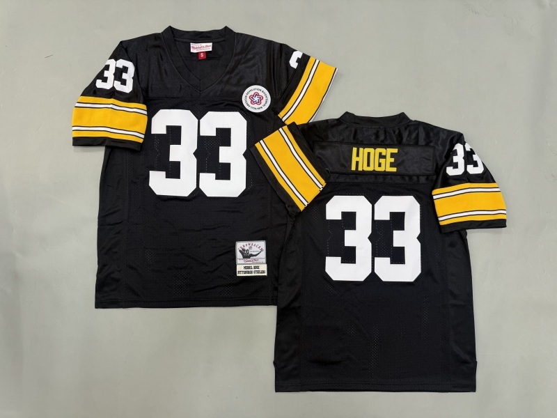 Men 2025 Pittsburgh Steelers 33 Hoge black Throwback Limited NFL Jersey style 001